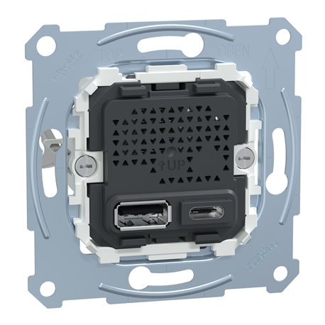 Prise chargeur double USB A+C 2.4 A D-Life MTN4366-0110 mécanisme seul 