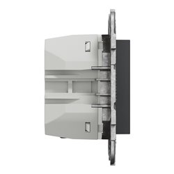 Prise chargeur USB C 45W + A 7,5W Unica NU501354 anthracite 2 modules mécanisme support fixe