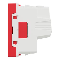 Prise 2P+T FR 90° goulotte connexion rapide détrompage Unica NU305103T Rouge mécanisme seul