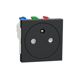 Prise 2P+T FR 90° affleurant raccord rapide Unica NU305254 anthracite mécanisme seul