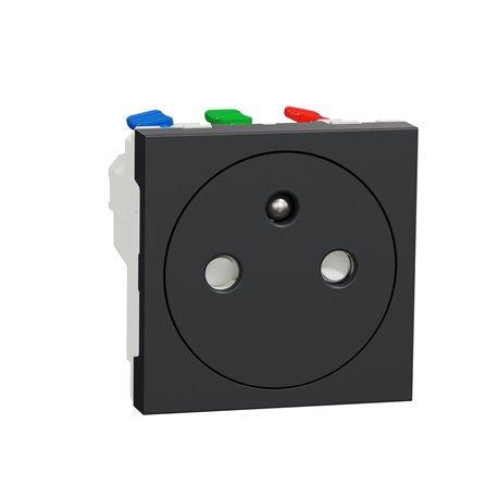 Prise 2P+T FR 90° affleurant raccord rapide Unica NU305254 anthracite mécanisme seul