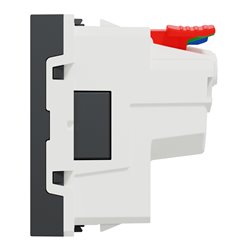 Prise 2P+T FR 90° affleurant raccord rapide Unica NU305254 anthracite mécanisme seul