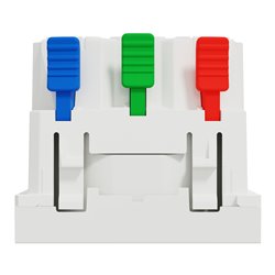Prise 2P+T FR 90° affleurant raccord rapide Unica NU305220 Blanc antibactérien mécanisme seul