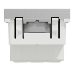 Prise 2P+T FR 90° affleurant raccord rapide Unica NU305230 Aluminium mécanisme seul