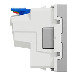 Prise 2P+T FR 90° affleurant raccord rapide Unica NU305230 Aluminium mécanisme seul