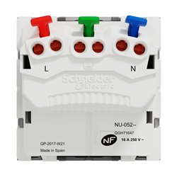 Prise 2P+T FR 90° affleurant raccord rapide Unica NU305230 Aluminium mécanisme seul