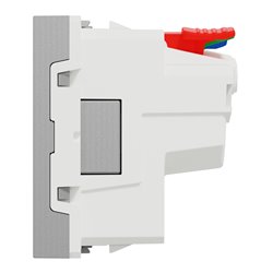 Prise 2P+T FR 90° affleurant raccord rapide Unica NU305230 Aluminium mécanisme seul