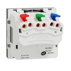 Prise 2P+T FR 90° affleurant raccord rapide Unica NU305230 Aluminium mécanisme seul