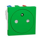 Prise 2P+T FR 90° affleurant raccord rapide Unica NU305206 Vert mécanisme seul