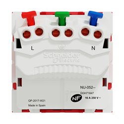 Prise 2P+T FR 90° affleurant raccord rapide Unica NU305203 Rouge mécanisme seul