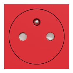 Prise 2P+T FR 90° affleurant raccord rapide Unica NU305203 Rouge mécanisme seul