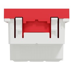 Prise 2P+T FR 90° affleurant raccord rapide Unica NU305203 Rouge mécanisme seul