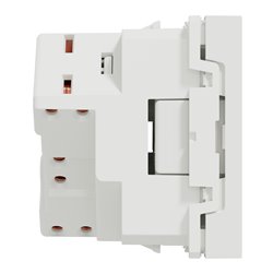 Prise 2P+T FR 45° goulotte raccord rapide Unica NU304918T Blanc mécanisme seul
