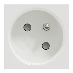 Prise 2P+T FR 45° goulotte raccord rapide Unica NU304918T Blanc mécanisme seul