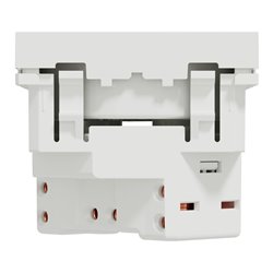 Prise 2P+T FR 45° goulotte raccord rapide Unica NU304918T Blanc mécanisme seul