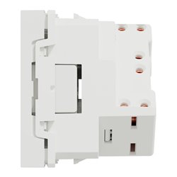 Prise 2P+T FR 45° goulotte raccord rapide Unica NU304918T Blanc mécanisme seul