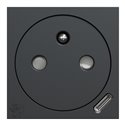 Prise 2P+T affl FR + USB C 10,5W 90° rap Unica NU301554 anthracite 2 modules mécansime seul