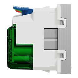 Prise 2P+T affl FR + USB C 10,5W 90° rap Unica NU301530 Aluminium 2 modules mécanisme seul