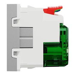 Prise 2P+T affl FR + USB C 10,5W 90° rap Unica NU301530 Aluminium 2 modules mécanisme seul