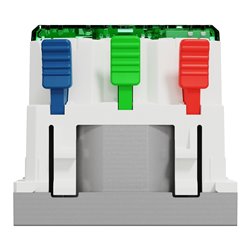 Prise 2P+T affl FR + USB C 10,5W 90° rap Unica NU301530 Aluminium 2 modules mécanisme seul