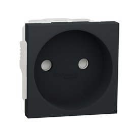 Prise 2P bornier à vis Unica NU303354 anthracite 2 modules mécansime seul