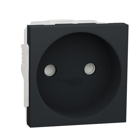 Prise 2P bornier à vis Unica NU303354 anthracite 2 modules mécansime seul
