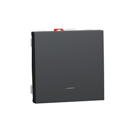 Poussoir lumineux (localisation) 10A Unica NU320654N anthracite 2 modules mécansime seul