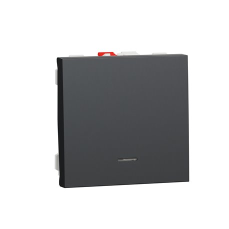 Poussoir lumineux (localisation) 10A Unica NU320654N anthracite 2 modules mécansime seul Poussoir lumineux (localisation) 10A Unica NU320654N anthracite 2 modules mécansime seul