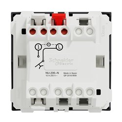 Poussoir lumineux (localisation) 10A Unica NU320654N anthracite 2 modules mécansime seul