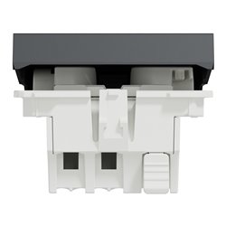 Poussoir lumineux (localisation) 10A Unica NU320654N anthracite 2 modules mécansime seul
