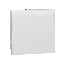 Poussoir NO/NF porte-étiquette 10 A Unica NU324620 Blanc antibactérien 2 modules mécanisme seul