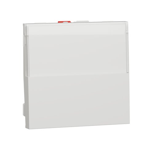 Poussoir NO/NF porte-étiquette 10 A Unica NU324620 Blanc antibactérien 2 modules mécanisme seul Poussoir NO/NF porte-étiquette 10 A Unica NU324620 Blanc antibactérien 2 modules mécanisme seul