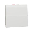 Poussoir NO/NF porte-étiquette 10 A Unica NU324620 Blanc antibactérien 2 modules mécanisme seul