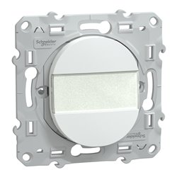 Poussoir à fermeture avec porte-étiquette 10AX Ovalis S320266 Blanc 