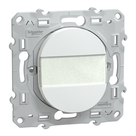 Poussoir à fermeture avec porte-étiquette 10AX Ovalis S320266 Blanc Poussoir à fermeture avec porte-étiquette 10AX Ovalis S320266 Blanc