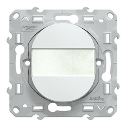 Poussoir à fermeture avec porte-étiquette 10AX Ovalis S320266 Blanc 