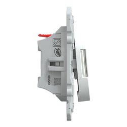 Poussoir à fermeture avec porte-étiquette 10AX Ovalis S320266 Blanc 