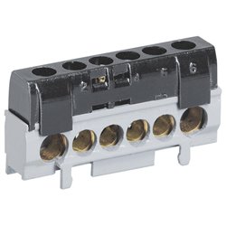 Bornier de repartition IP2X phase 1 connexion 10-35mm2 noir longueur 62mm 004816