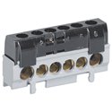 Bornier de repartition IP2X phase 1 connexion 10-35mm2 noir longueur 62mm 004816