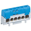 Bornier de repartition IP2X neutre connexion 10mm2-35mm2 bleu longueur 62mm 004815