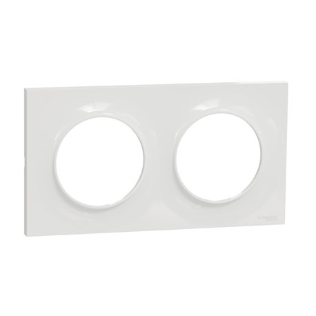 Plaque 2 postes horizontaux ou verticaux entraxe 71 mm Odace Styl S520704 Blanc Plaque 2 postes horizontaux ou verticaux entraxe 71 mm Odace Styl S520704 Blanc