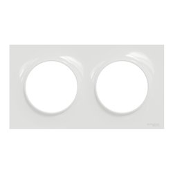 Plaque 2 postes horizontaux ou verticaux entraxe 71 mm Odace Styl S520704 Blanc 