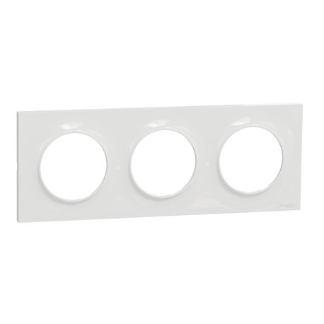 Plaque 3 postes horizontaux ou verticaux entraxe 71 mm Odace Styl S520706 Blanc 