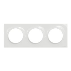 Plaque 3 postes horizontaux ou verticaux entraxe 71 mm Odace Styl S520706 Blanc 