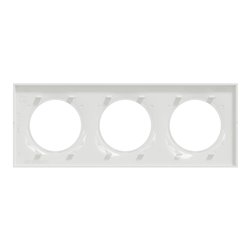Plaque 3 postes horizontaux ou verticaux entraxe 71 mm Odace Styl S520706 Blanc 