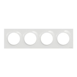 Plaque 4 postes horizontaux ou verticaux entraxe 71 mm Odace Styl S520708 Blanc 