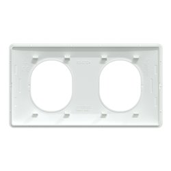 Plaque de finition Ovalis entraxe 71 mm S300704 blanc antibactérien 2 postes horizontal
