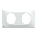 Plaque de finition Ovalis entraxe 71 mm S300704 blanc antibactérien 2 postes horizontal