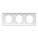 Plaque de finition Ovalis entraxe 71 mm S300706 blanc antibactérien 3 postes horizontal