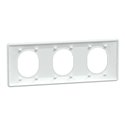 Plaque de finition Ovalis entraxe 71 mm S300706 blanc antibactérien 3 postes horizontal